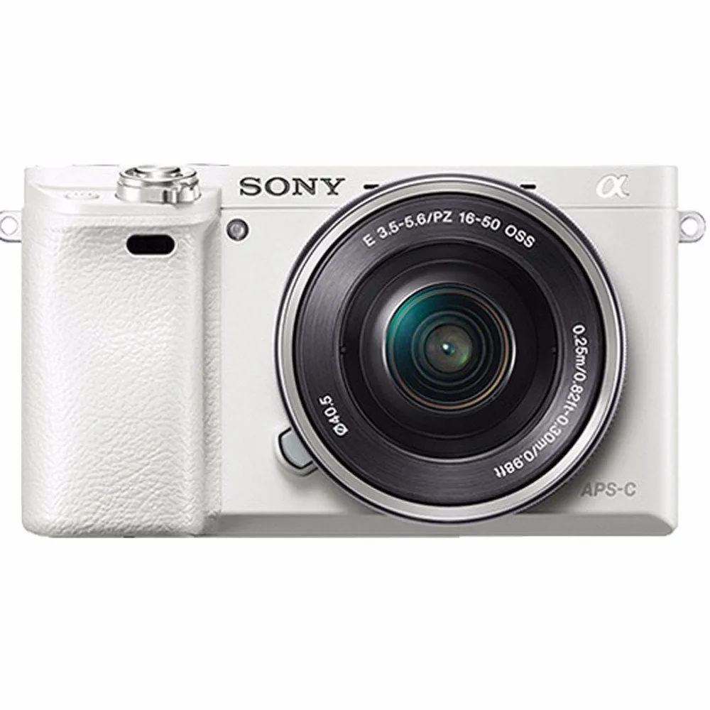 Sony Alpha a6000 Mirrorless Digital Camera with 16-50mm Lens (White)   Battery   Charger   64GB Bundle 3 - International