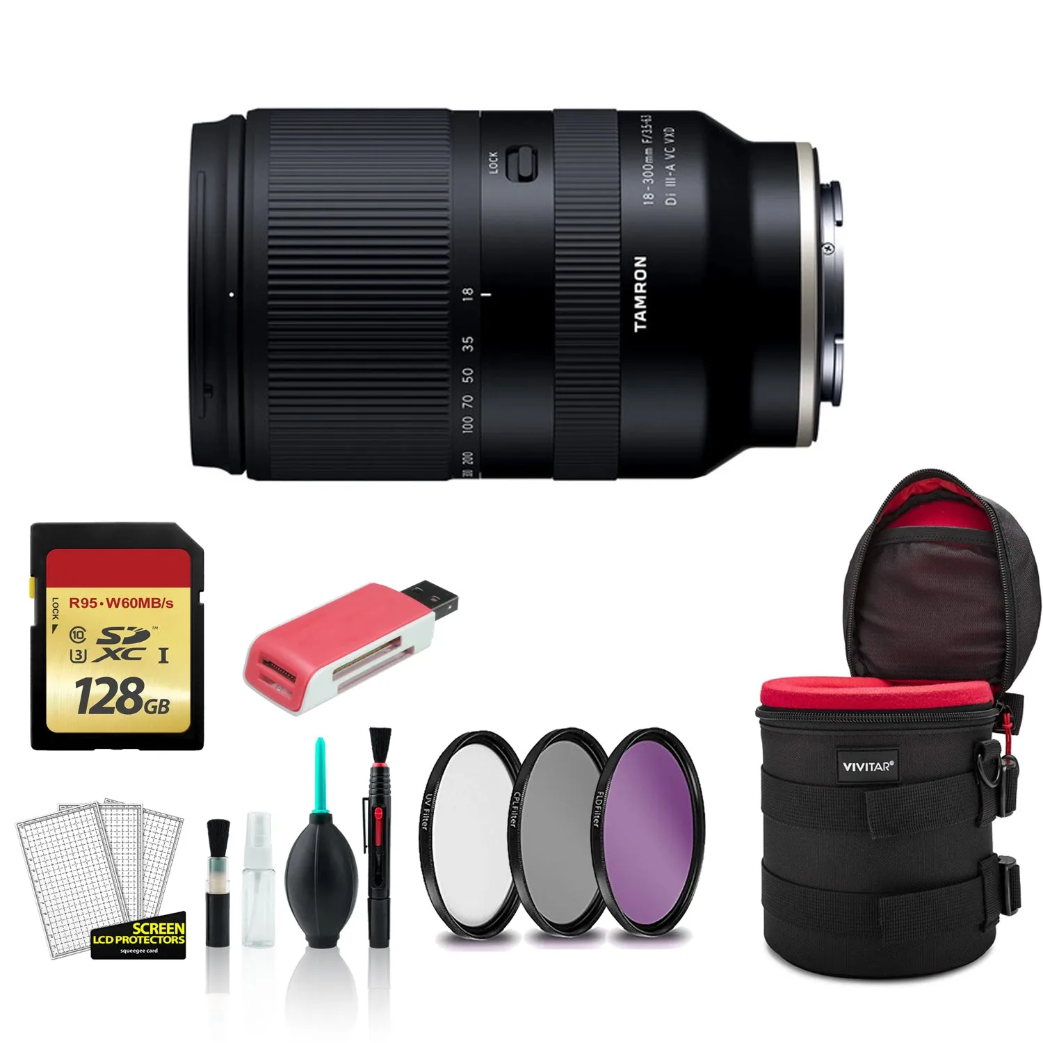 Tamron 18-300mm Lens for Sony E - Kit with 128GB Memory Card   More
