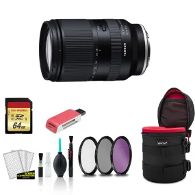 Tamron 28-200mm for Sony E f/2.8-5.6 Di III RXD Lens with Filter Kit   64GB Memory Card (International Model) Bundle
