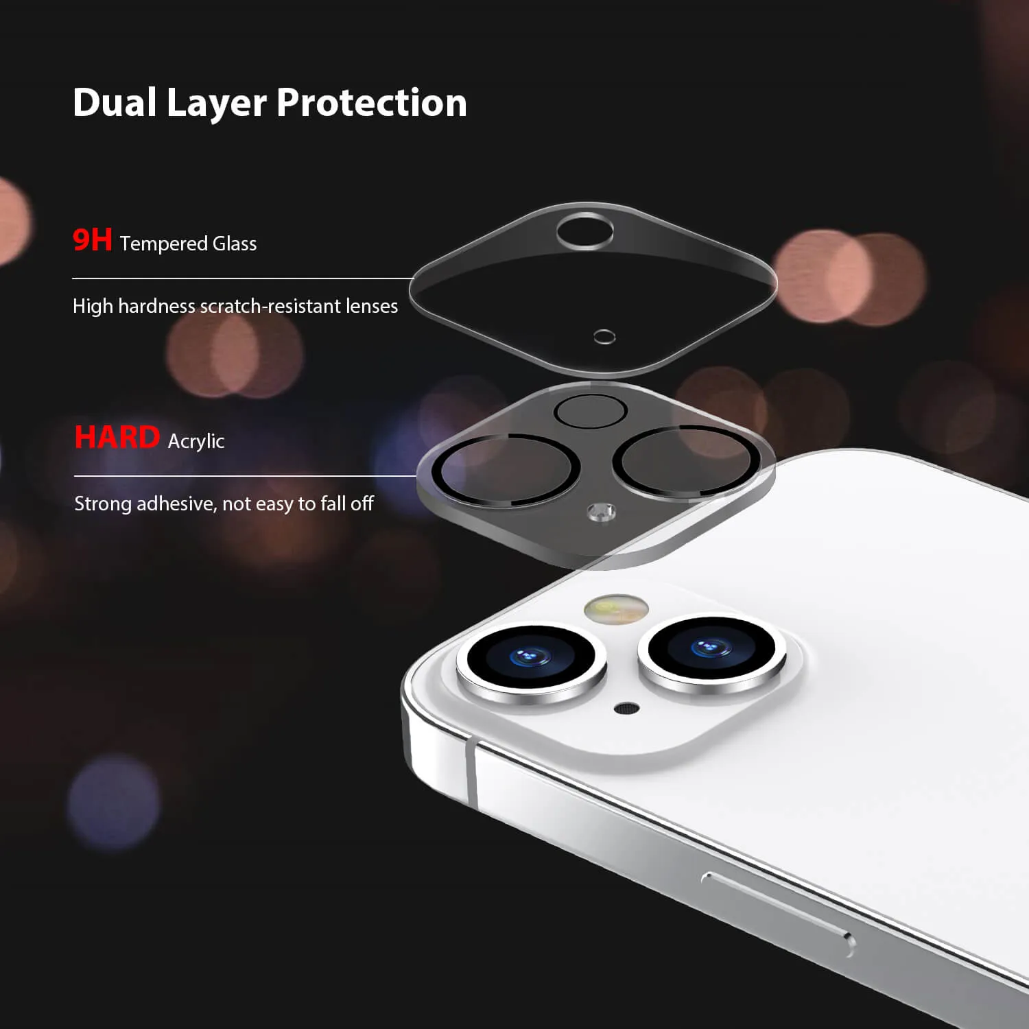 Tough On iPhone 13 Rear Camera Protector Tempered Glass
