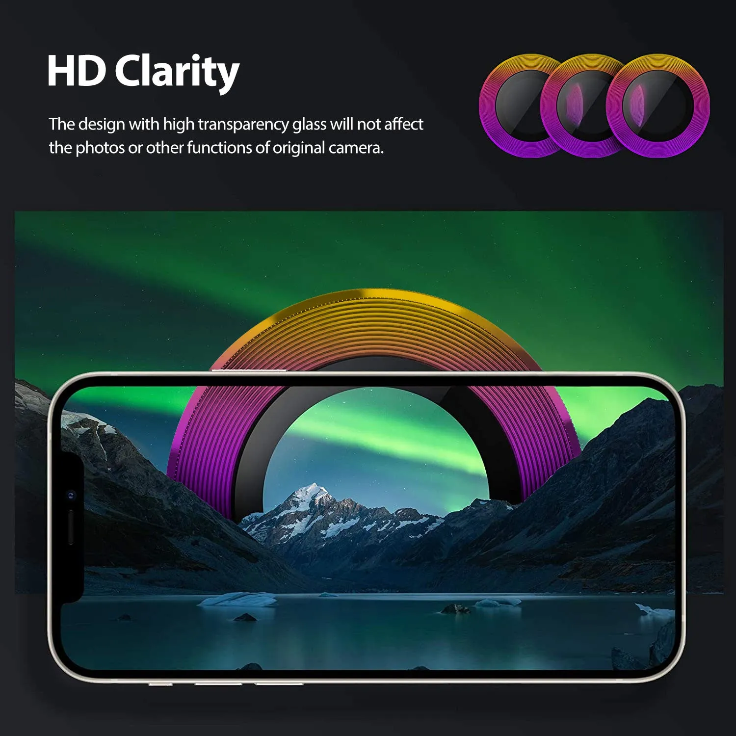 Tough On iPhone 14 Pro / Pro Max Rear Camera Lens Iridescent