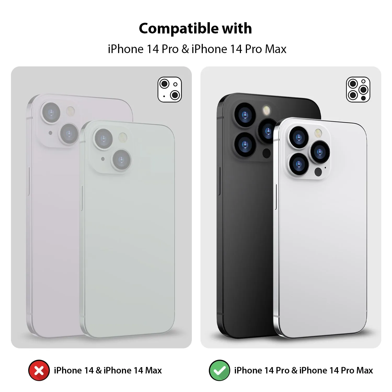 Tough On iPhone 14 Pro / Pro Max Rear Camera Lens Iridescent