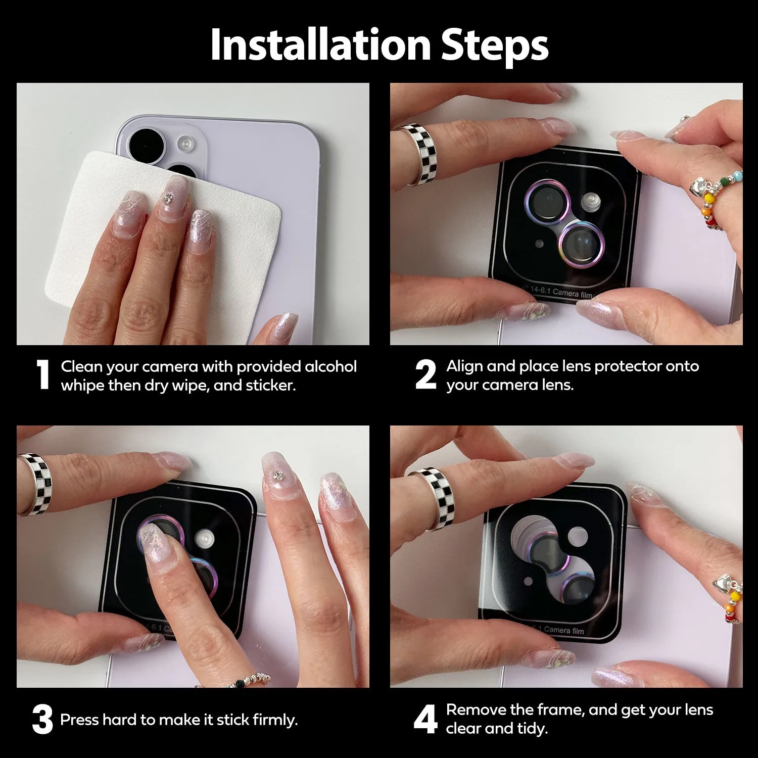 Tough On iPhone 14 Pro / Pro Max Rear Camera Lens Iridescent