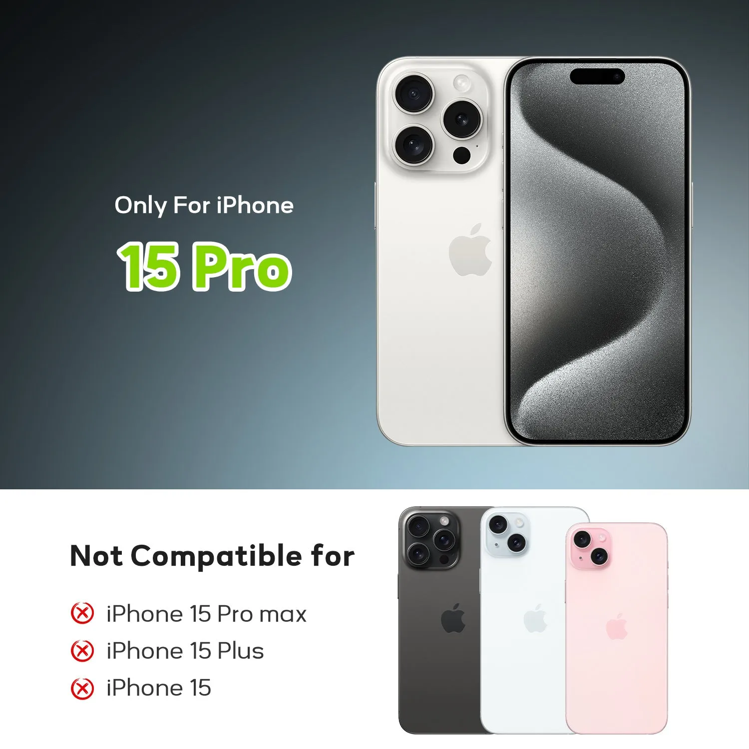 Tough On iPhone 15 Pro Camera Protector Metal Tempered Glass Black