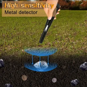 Waterproof Metal Detector with Leather Cover, Portable 360 Degree Scan High Sensitivity Tester with LED Light Hand Held Gold Digger Hunter Underground Finder Tool