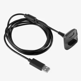 XBOX 360 Controller Charging Cable - Black NEW