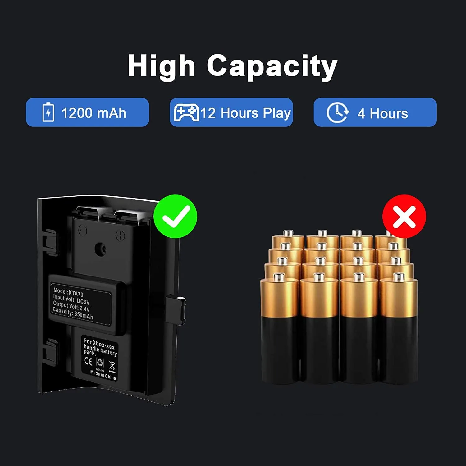 Xbox Series X gamepad controller rechargeable battery- 2 Pack